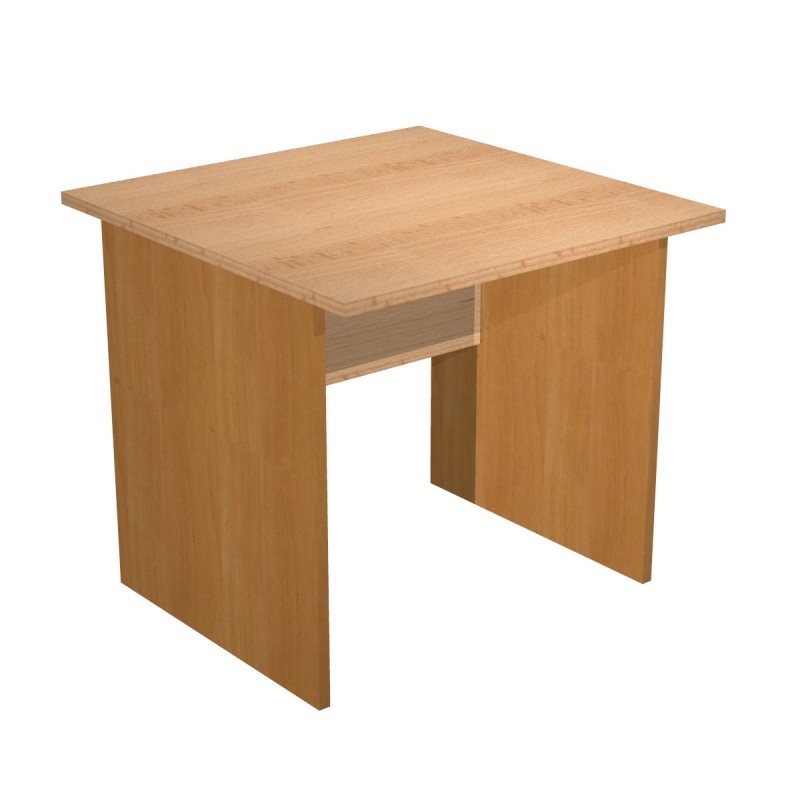 Bureau droit Pronto Bois - L.80 x P.80 cm - Plateau Hêtre - Pieds panneaux Aulne