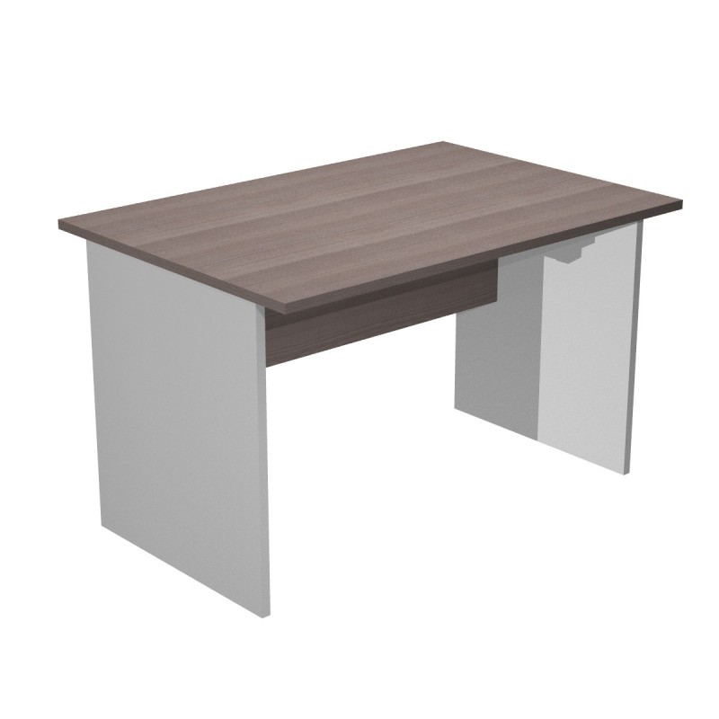 Bureau droit Pronto Bois - L.120 x P.80 cm - Plateau Cendre - Pieds panneaux Aluminium
