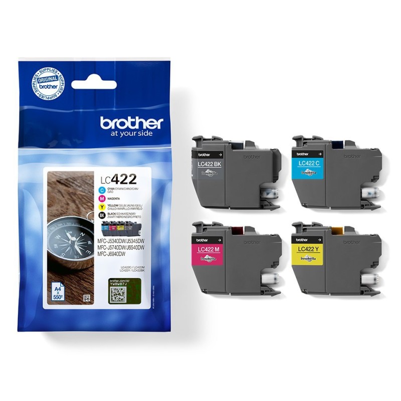 Brother LC422VAL Cartouche d'encre originale - Pack de 4 (Noir, Cyan, Magenta, Jaune)
