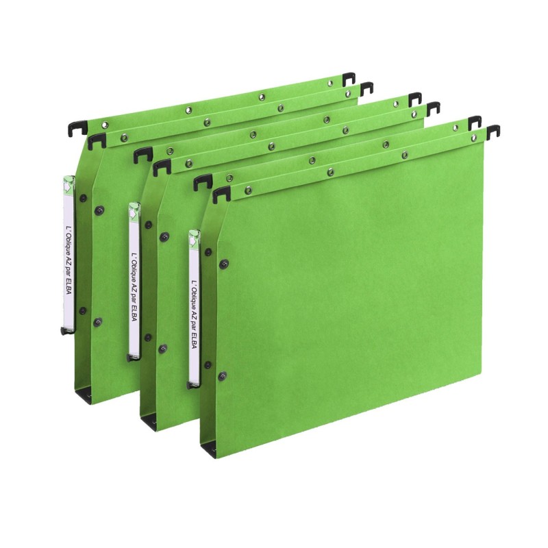 Elba Dossier suspendus pour armoire Ultimate A4 Kraft - 350 feuilles - Fond U 30 mm - Vert - Lot de 25