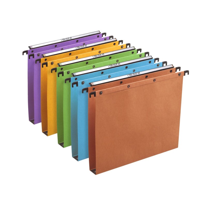 Elba Dossier suspendus pour tiroir Ultimate A4 Kraft - 350 feuilles - Fond U 30 mm - Assortis - Lot de 25