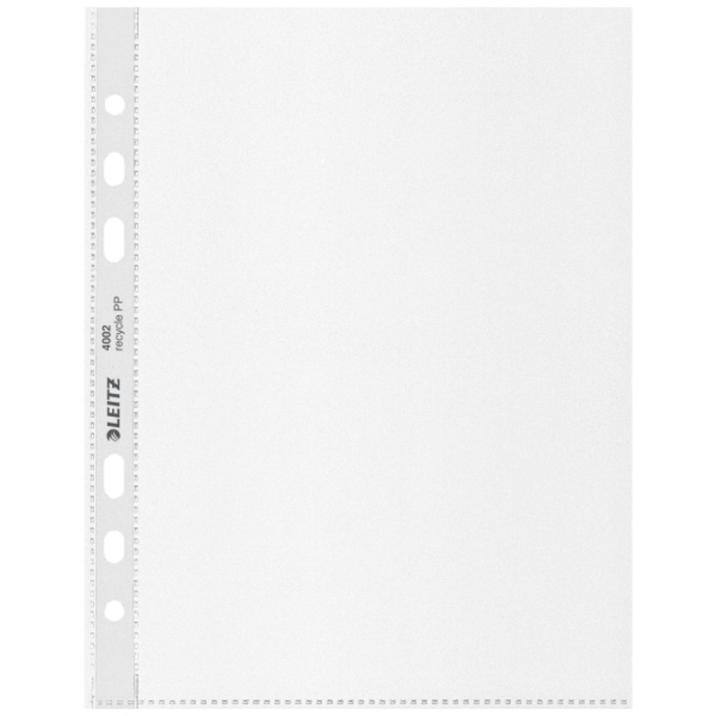 Leitz Recycle Pochettes perforées A5 en polypropylène 100 microns recyclable - Paquet de 25