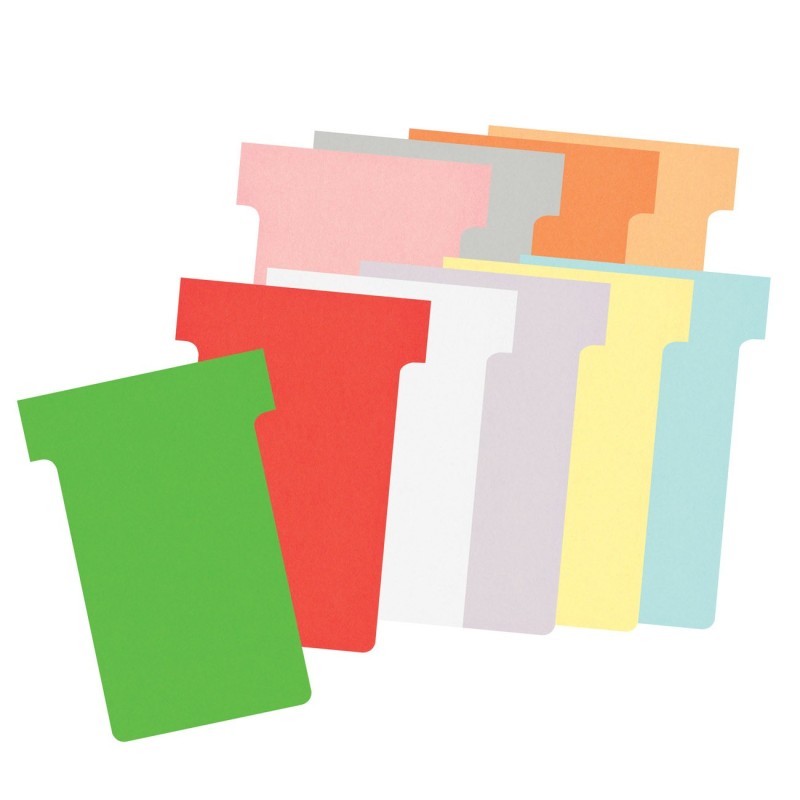Nobo Fiches "T" planning Indice 2 - Blanc - Paquet de 100