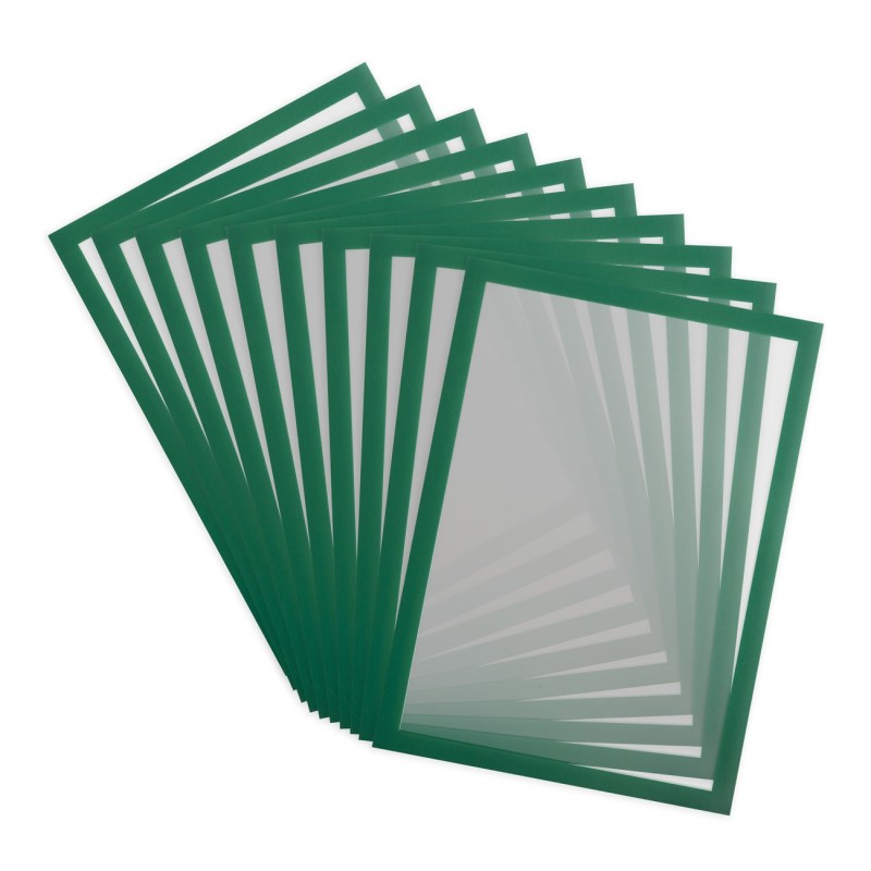 DJOIS by Tarifold Magneto Pro Solo - Pochette murale A4 - Cadre vert - Lot de 10