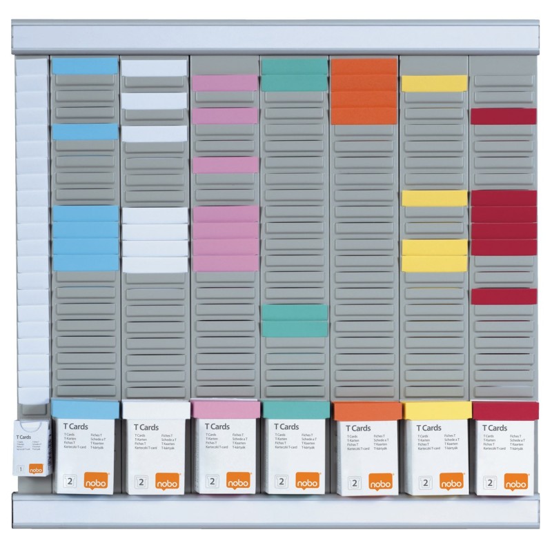 Nobo Office Planner Planning 7 colonnes 24 fentes fiches T2 - Gris