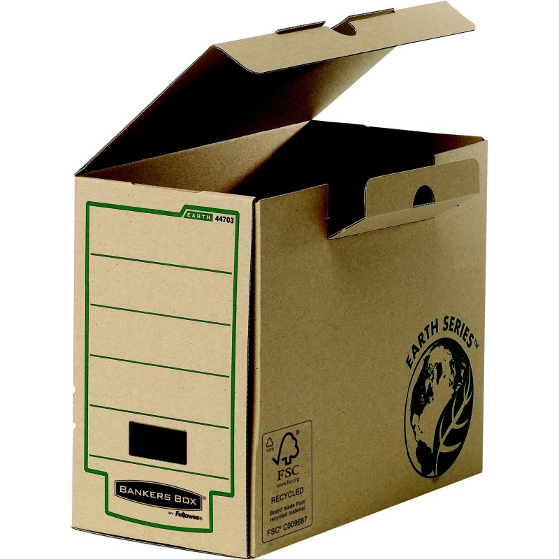 Bankers Box Boîte archives Earth Series en carton 100% recyclé certifié FSC - Dos 15 cm - Marron - Lot de 20