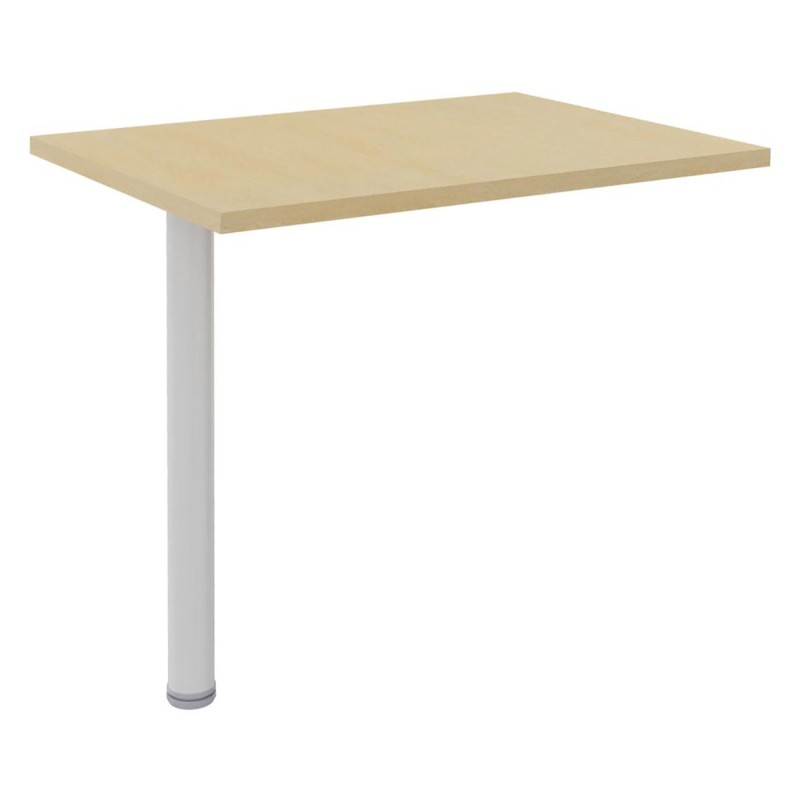 Extension pour bureau Axiome - L.60 x P.80 cm - Plateau Hêtre - Pied tubulaire Blanc