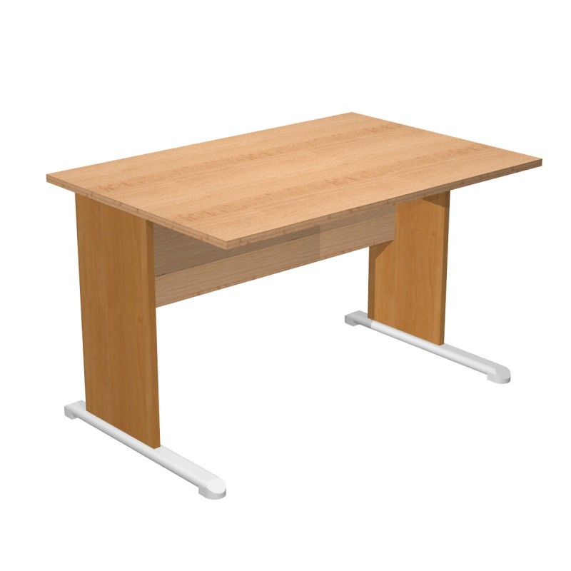 Bureau droit Pronto Bois - L.120 x P.80 cm - Plateau Hêtre - Pieds L Aulne