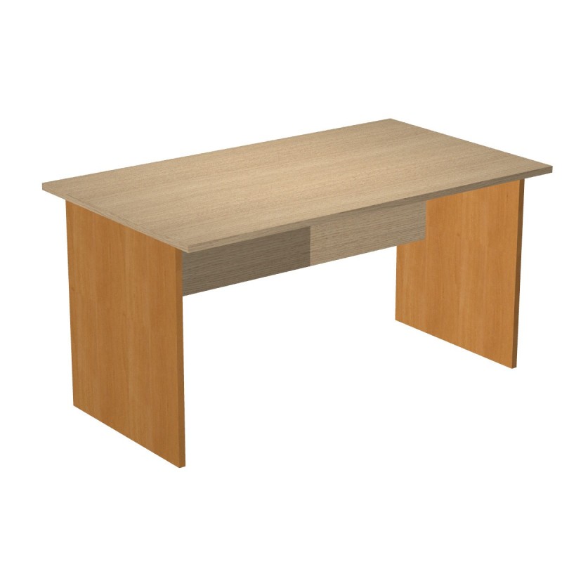 Bureau droit Pronto Bois - L.140 x P.80 cm - Plateau Chêne - Pieds panneaux Aulne