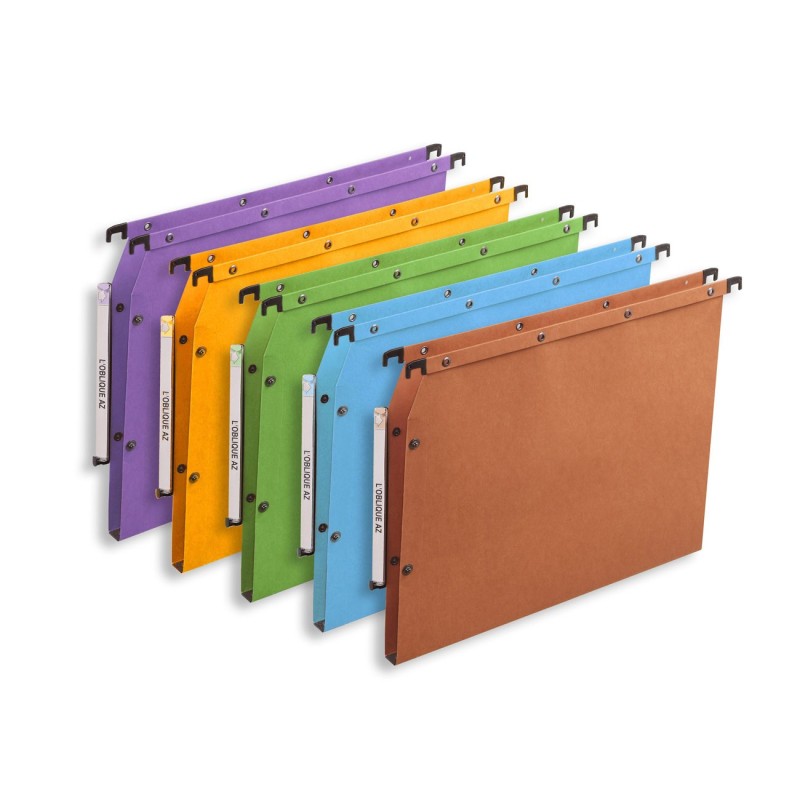 Elba Dossier suspendus pour armoire Ultimate A4 Kraft - 150 feuilles - Fond U 15 mm - Assortis - Lot de 25