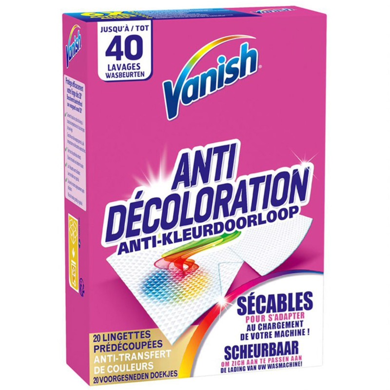 Vanish Lingettes anti décoloration - boîte de 20