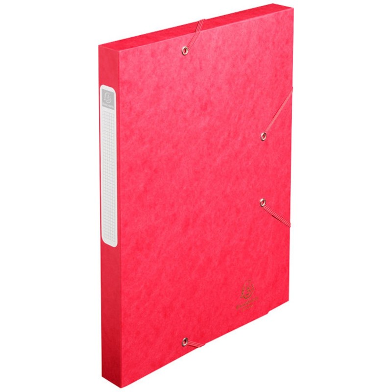 Exacompta Boîte de classement A4 Cartobox - Carte lustrée 5/10E - Dos 2,5 cm - Rouge - Lot de 25