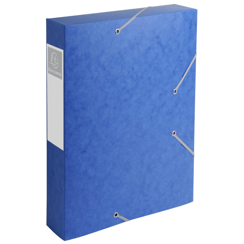 Exacompta Boîte de classement A4 Cartobox - Carte lustrée 7/10E - Dos 6 cm - Bleu - Lot de 10