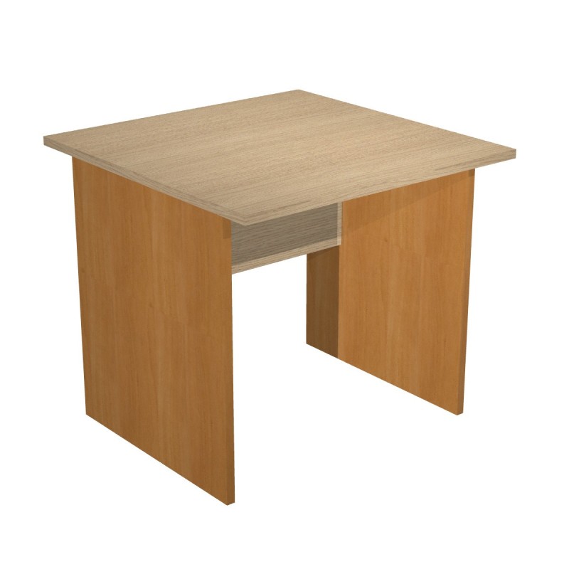 Bureau droit Pronto Bois - L.80 x P.80 cm - Plateau Chêne - Pieds panneaux  Aulne
