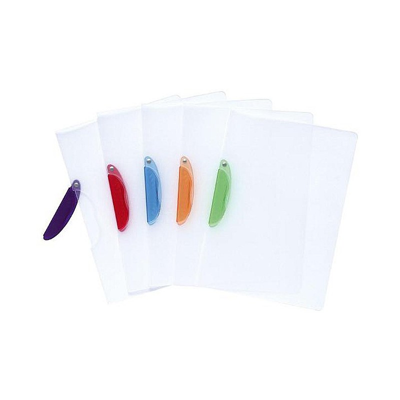 Exacompta Chemise A4 transparente en PVC, 30 feuilles, clip latéral plastique Fun Assorties - Lot de 25