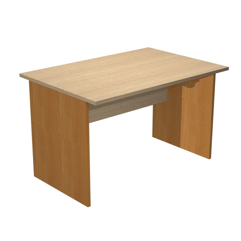 Bureau droit Pronto Bois - L.120 x P.80 cm - Plateau Chêne - Pieds panneaux Aulne