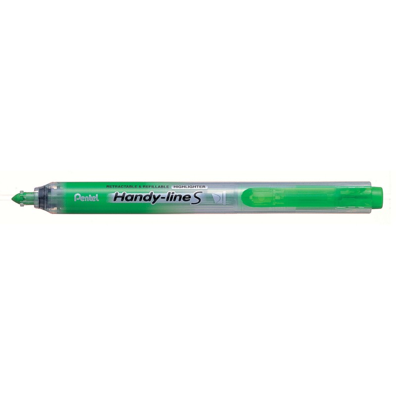 Pentel Surligneur Handy Line S pointe biseautée rétractable - 4 mm - Vert
