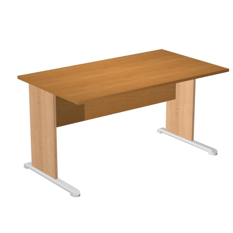 Bureau droit Pronto Bois - L.120 x P.80 cm - Plateau Aulne - Pieds L Hêtre