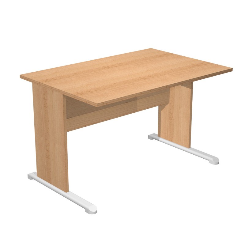 Bureau droit Pronto Bois - L.120 x P.80 cm - Plateau Hêtre - Pieds L Hêtre