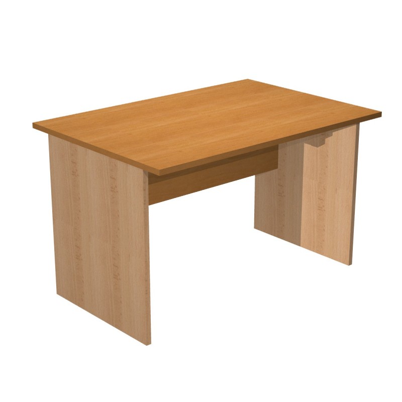 Bureau droit Pronto Bois - L.120 x P.80 cm - Plateau Aulne - Pieds panneaux Hêtre
