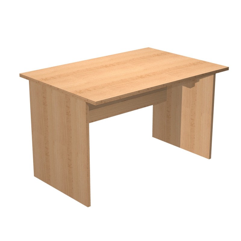 Bureau droit Pronto Bois - L.120 x P.80 cm - Plateau Hêtre - Pieds panneaux Hêtre
