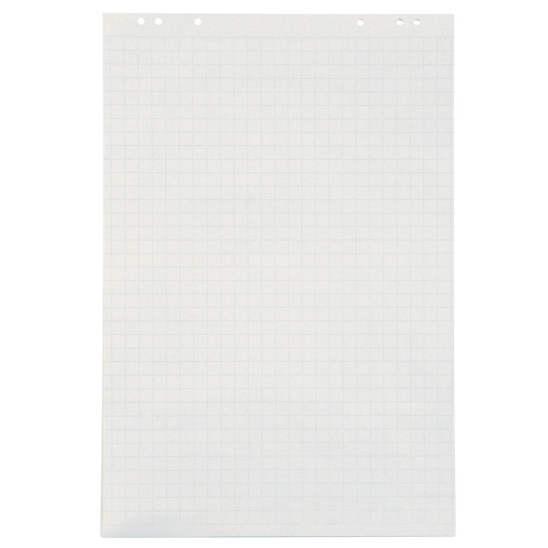 RAJA Bloc papier recyclé standard blanc quadrillé 60g - Bloc de 48 feuilles 65 x 100 cm - Lot de 5