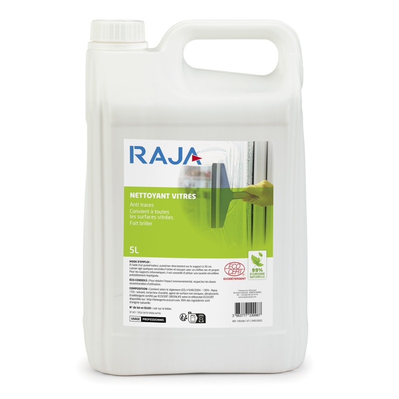 RAJA Nettoyant pour vitres écologique - bidon 5l