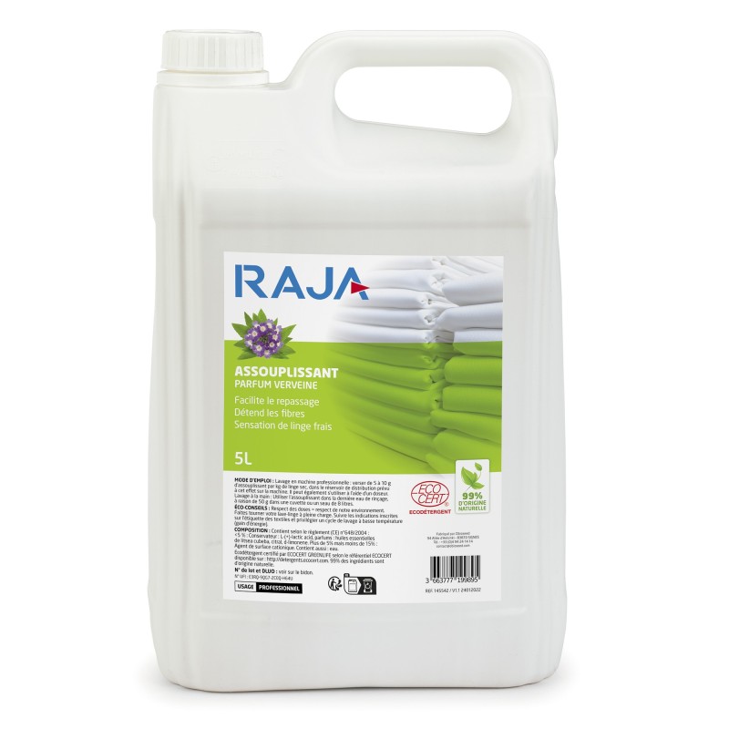 RAJA Assouplissant textile écologique parfum verveine - bidon 5l
