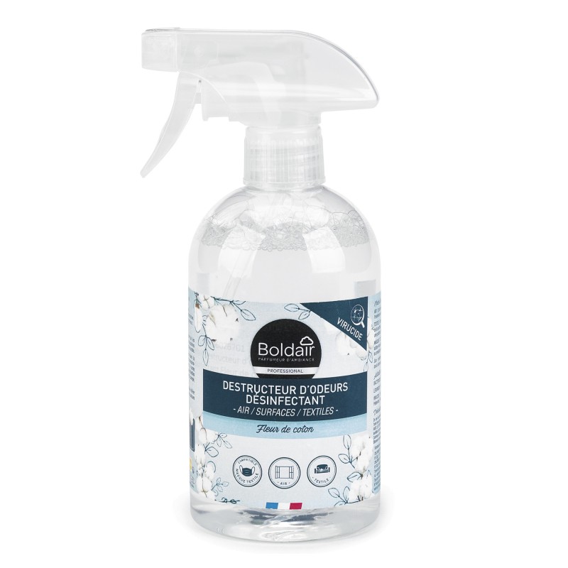 Boldair Destructeur d'odeurs désinfectant Parfum fleur de coton - Spray