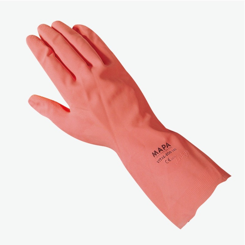 Mapa Gants de ménage Vital 115 - Rose - Taille 8 - Lot de 10 paires