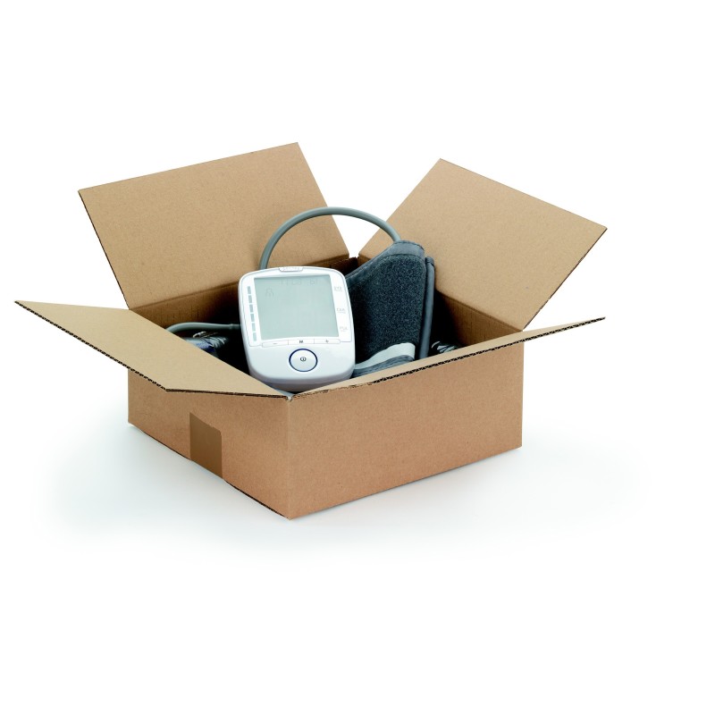 RAJA Caisse américaine carton simple cannelure - L.25 x l.25 x H.10 cm - Kraft brun - Lot de 25