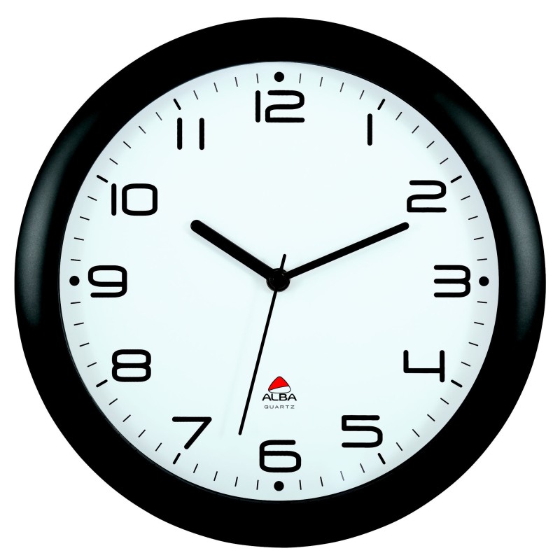 Alba Horloge murale Hornew à quartz - Diamètre 30 cm - Noir