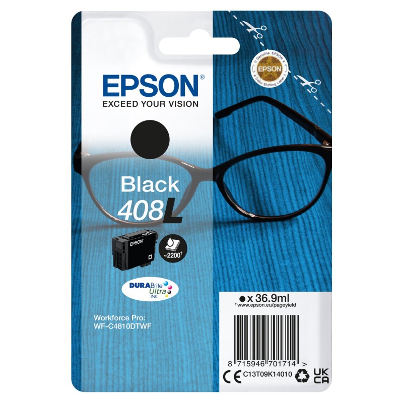 Epson 408 L Cartouche d'encre originale grande capacité C13T09K14010 - Noir