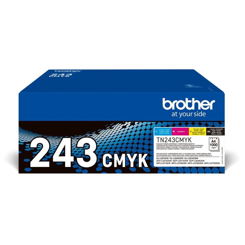 Brother TN243 Toner original - Pack de 4 (Noir, Cyan, Magenta, Jaune)