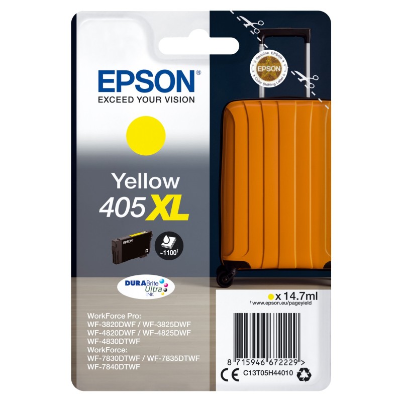 Epson 405 XL ''Valise'' Cartouche d'encre originale grande capacité C13T05H44010 - Jaune