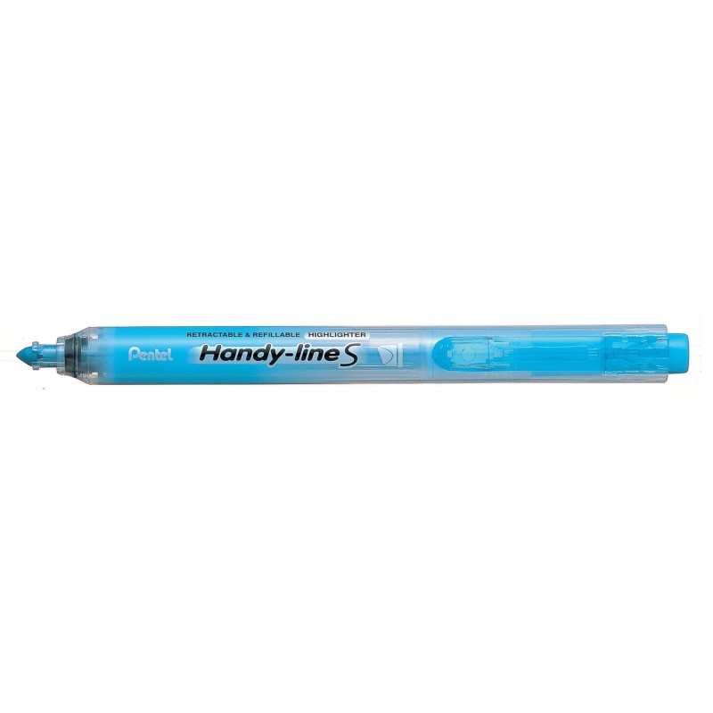 Pentel Surligneur Handy Line S pointe biseautée rétractable - 4 mm - Bleu