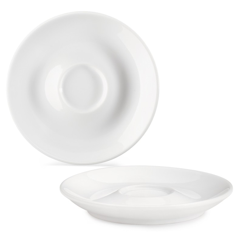 Sous-tasse en porcelaine pour tasse à thé EO - Blanc - Lot de 12