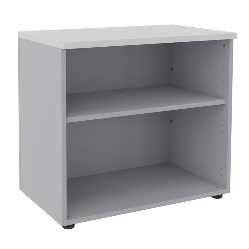 Meuble bas Axiome - L.80 x H.72 cm - Sans porte - Corps Aluminium - Top Blanc