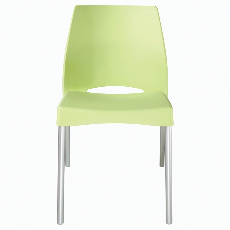 Chaise Collectivités Sweety Vert Anis pieds Aluminium - lot de 4
