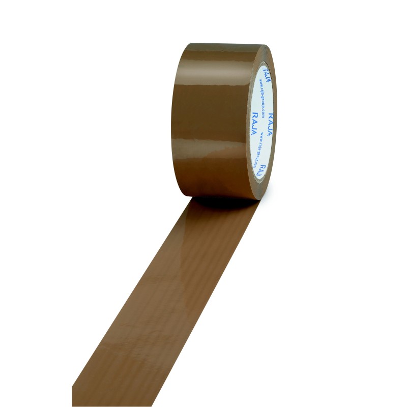 RAJA Ruban adhésif d'emballage standard en polypropylène 28 microns 48 mm x 66 m - Havane  - lot de 36