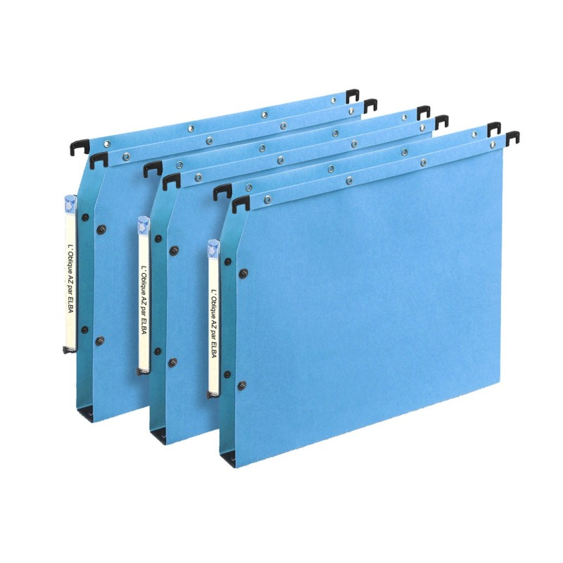 Elba Dossier suspendus pour armoire Ultimate A4 Kraft - 350 feuilles - Fond U 30 mm - Bleu - Lot de 25