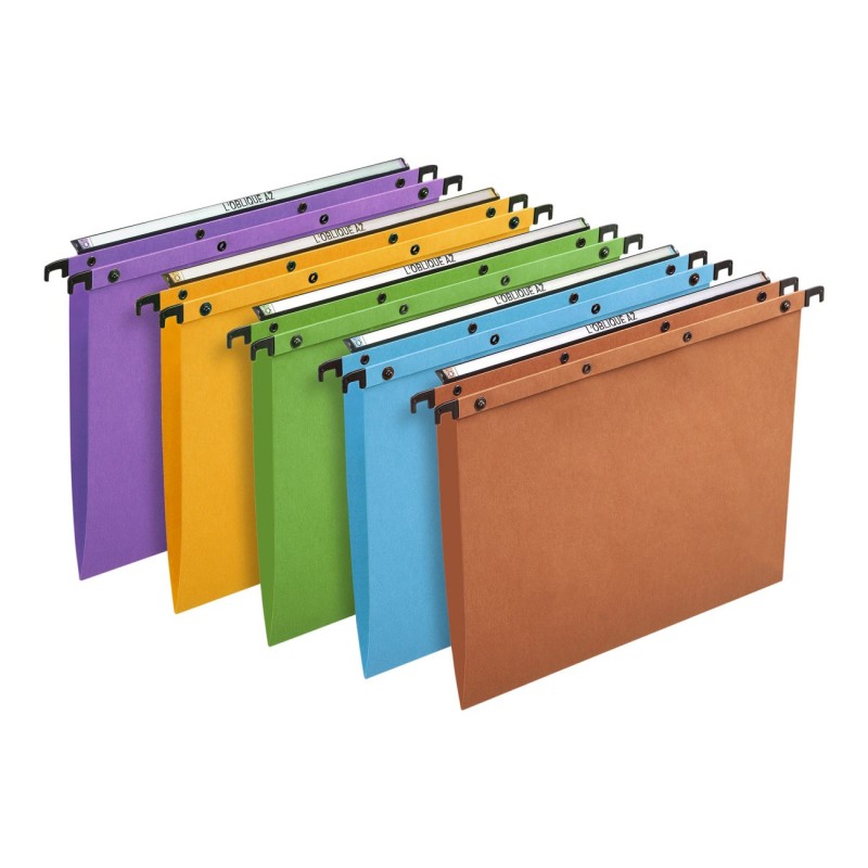 Elba Dossier suspendus pour tiroir Ultimate A4 Kraft - 100 feuilles - Fond V - Assortis - Lot de 25