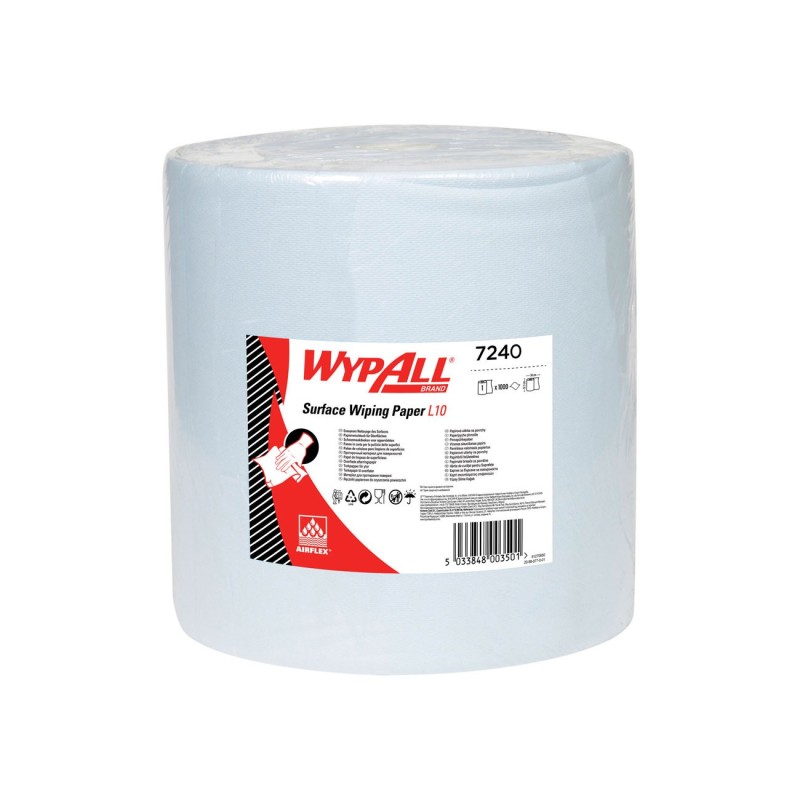 Wypall Rouleau d'essuie-tout à dévidage central L20, 1 pli - 1000 feuilles - 7240 - Bleu - Lot de 2