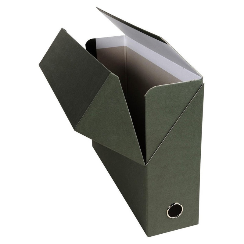 Exacompta Boîte de classement en carton naturel - Dos 9 cm - Vert - Lot de 5