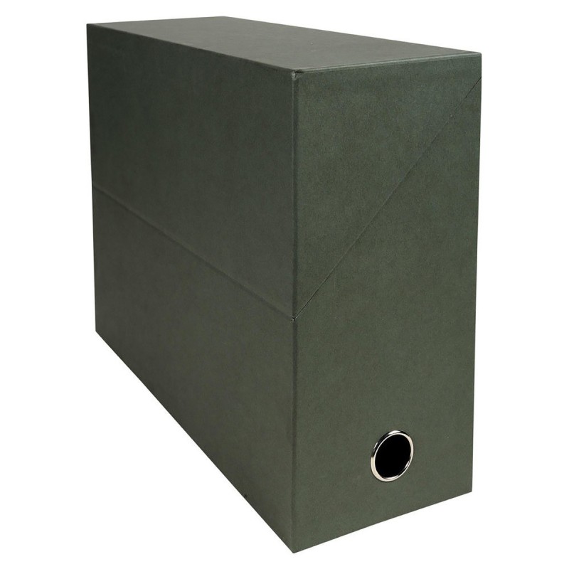 Exacompta Boîte de classement en carton naturel - Dos 12 cm - Vert - Lot de 5