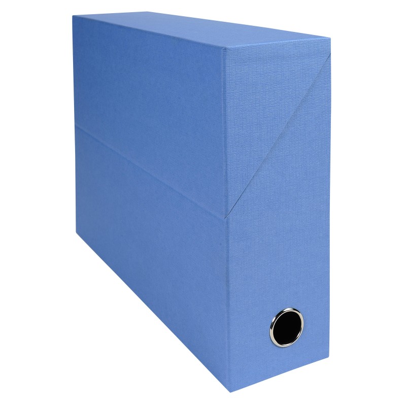 Exacompta Boîte de classement en toile cartonnée - Dos 9 cm - Bleu - Lot de 5