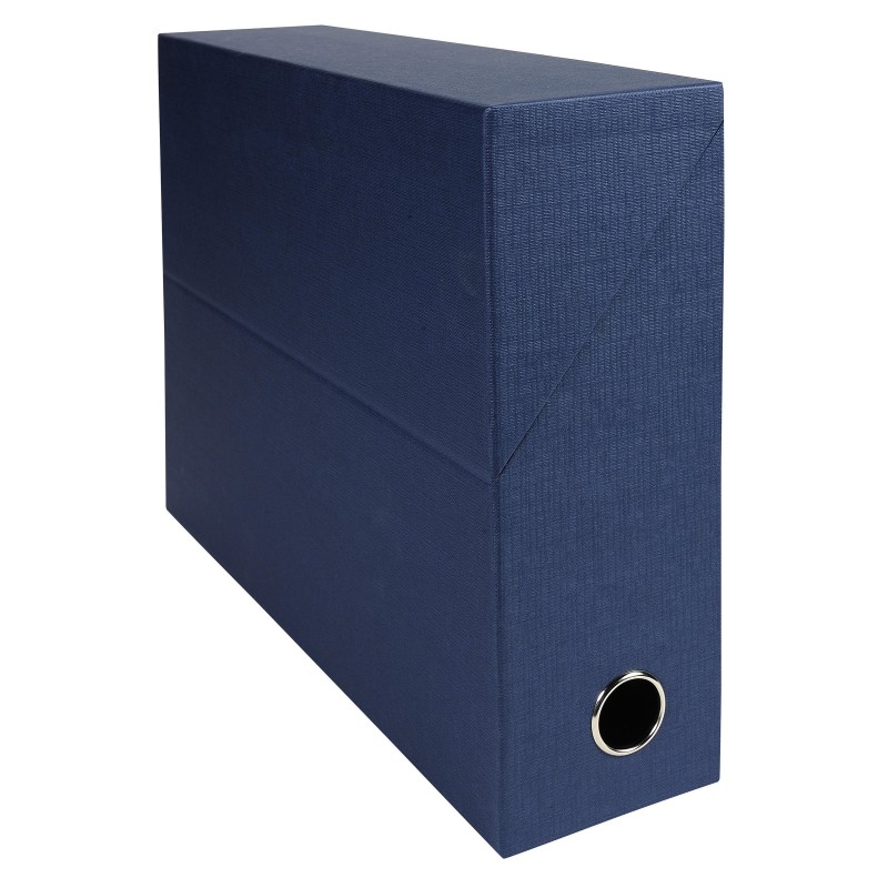 Exacompta Boîte de classement en toile cartonnée - Dos 9 cm - Bleu Foncé - Lot de 5