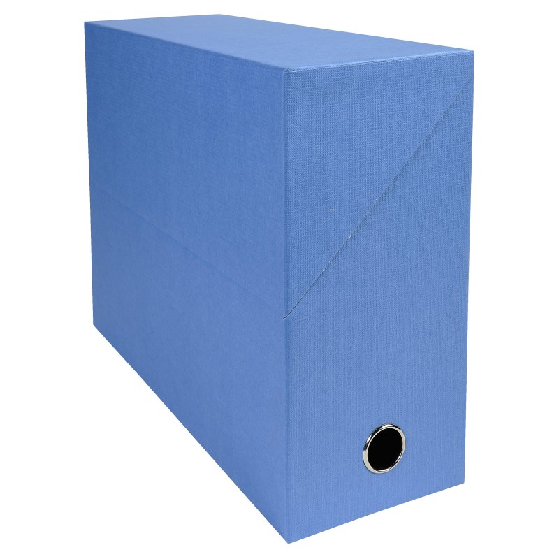 Exacompta Boîte de classement en toile cartonnée - Dos 12 cm - Bleu - Lot de 5