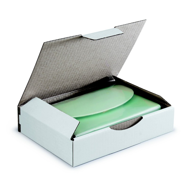RAJA Boîte d'expédition blanche en carton simple cannelure - L.24 x l.17 x H.5 cm - Lot de 50