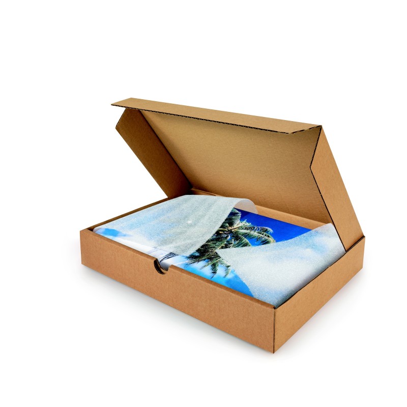 RAJA Boîte postale plate en carton simple cannelure brun - Format A3 - L.43 x l.31 x H.5 cm - Lot de 50
